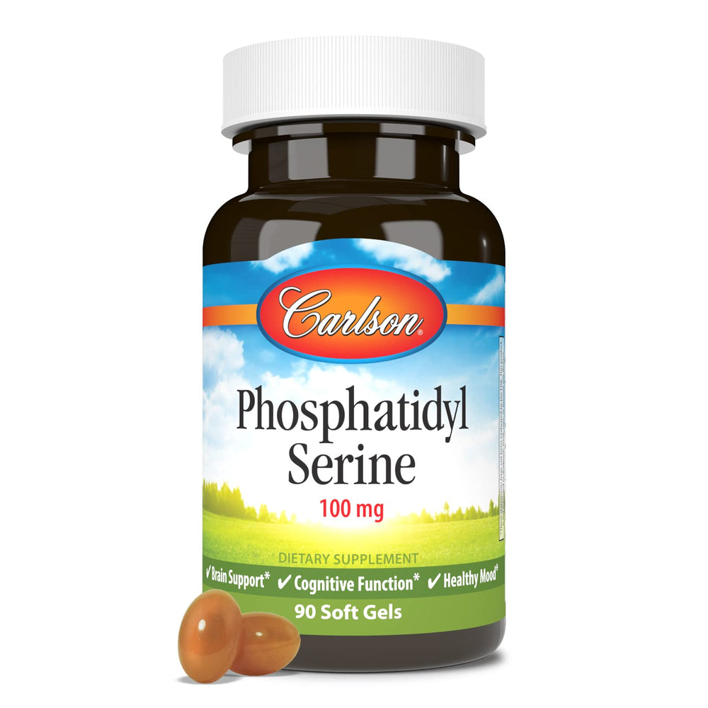 Carlson phosphatidylserine ingredients card with nutrition facts