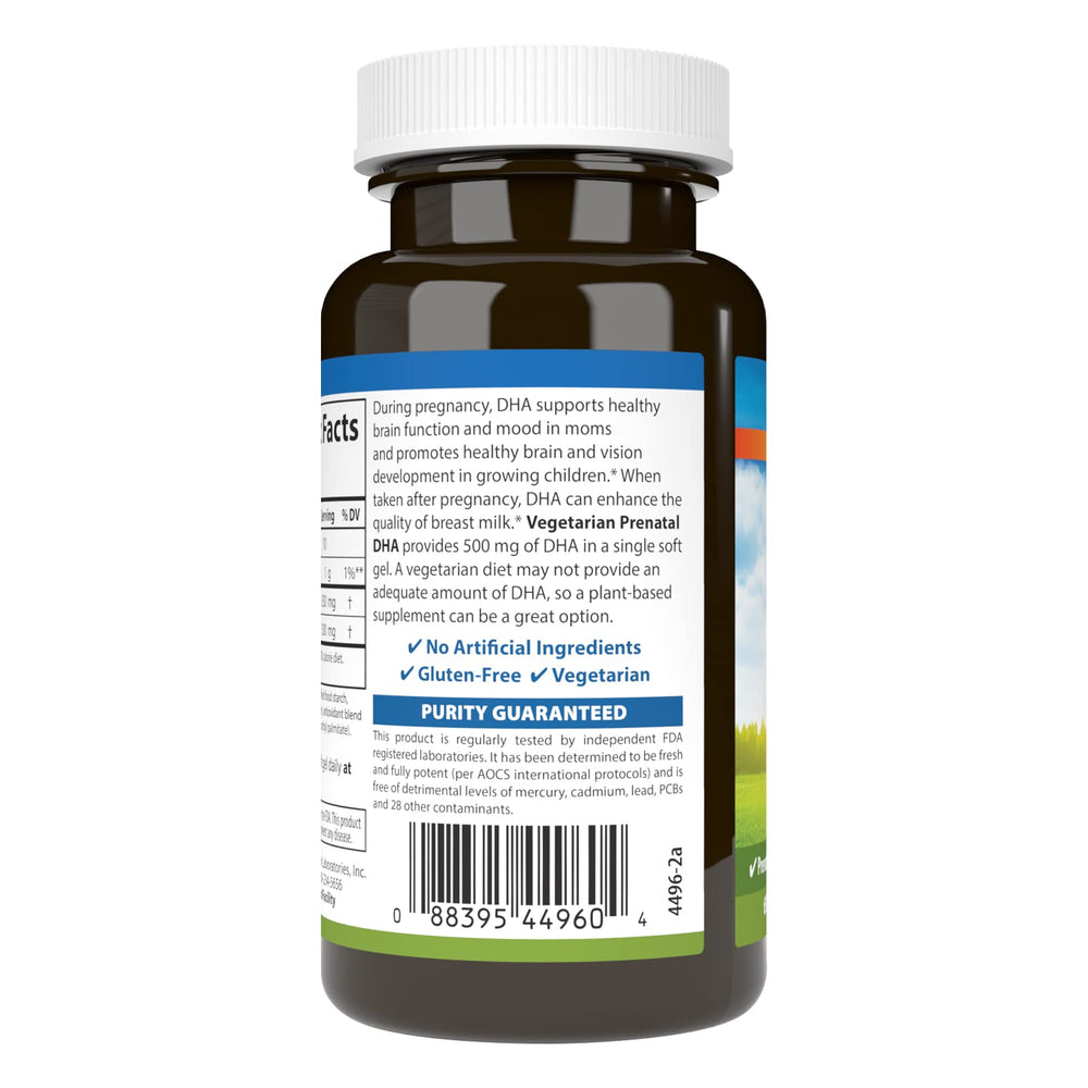 Carlson Prenatal DHA bottle on kitchen counter for daily routine