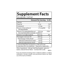 Carlson Solar D Gems ingredients label closeup with potency details