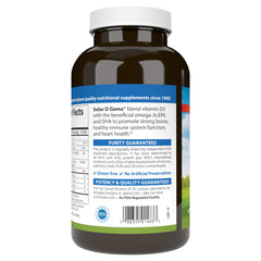 Carlson Solar D Gems product packaging communicates D3 and omega-3 benefits