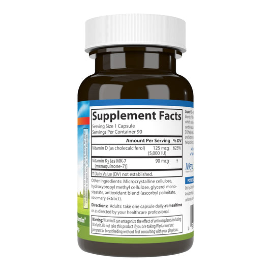 Carlson Super D3 + K2 capsules close-up highlighting easy-to-swallow capsules.