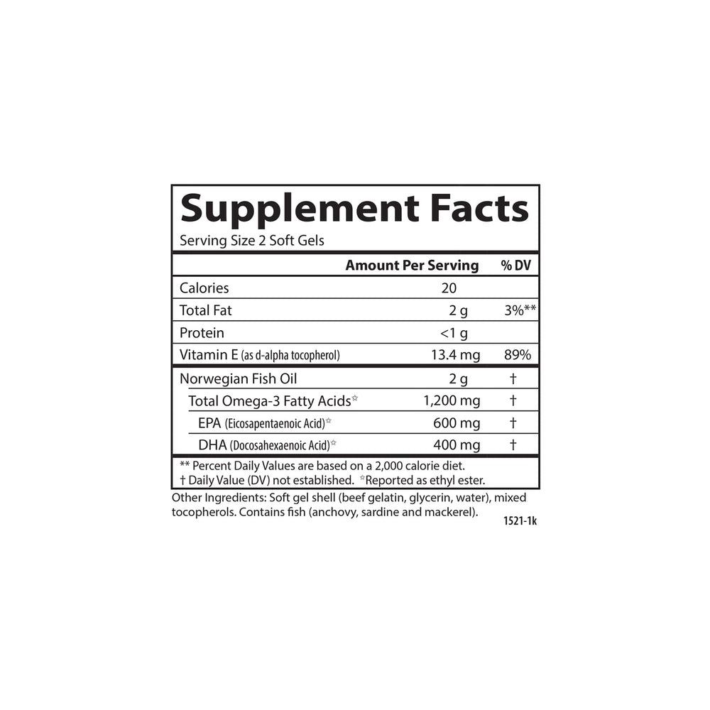 Norwegian-origin omega-3 supplement with EPA and DHA.