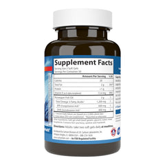 Carlson Super Omega-3 Gems soft gels close-up showing easy-to-swallow capsules.