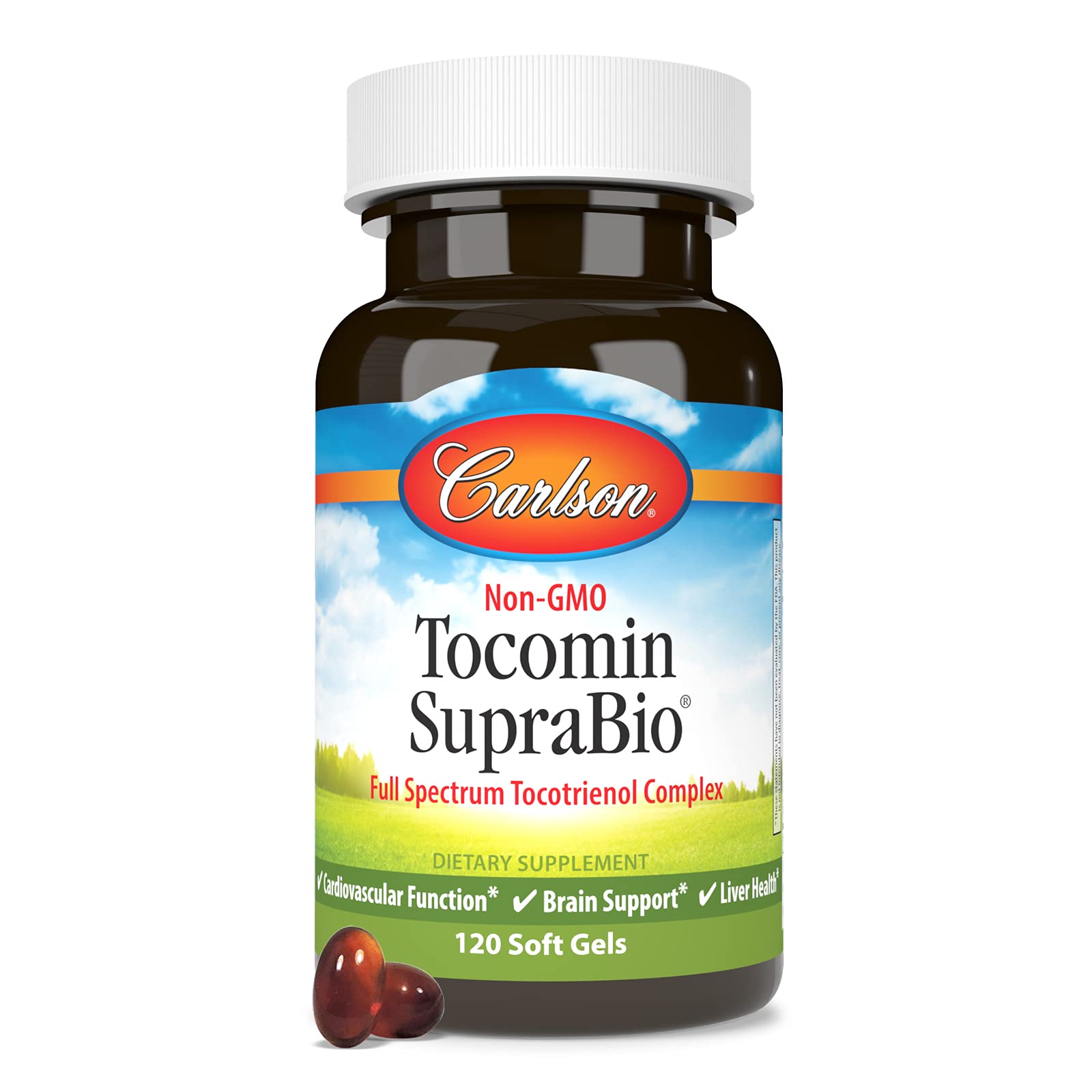 Carlson Tocomin SupraBio softgels ready for daily consumption and absorption.