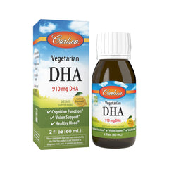 Carlson Vegetarian DHA bottle with lemon flavor for easy daily dosing