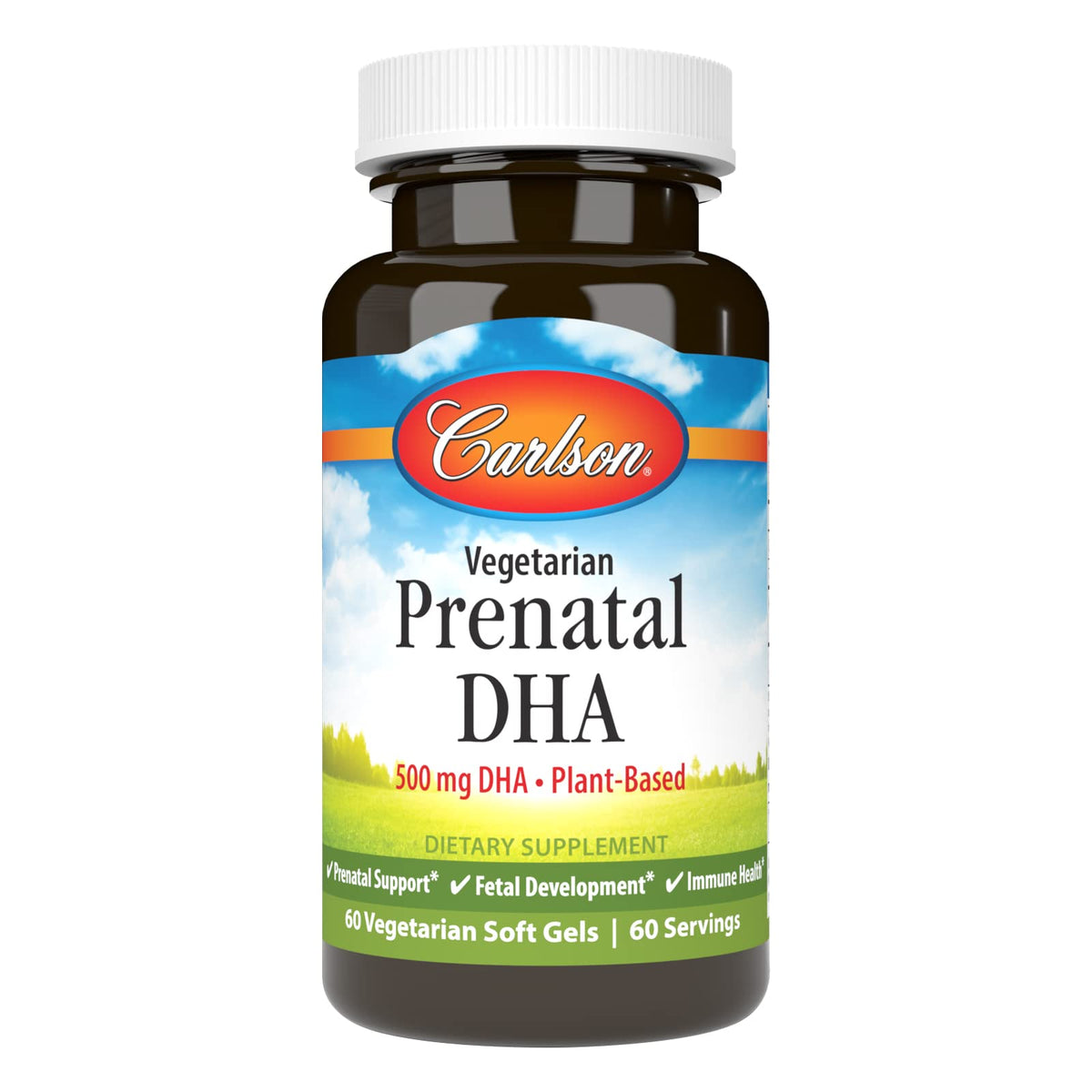 Carlson Vegetarian Prenatal DHA softgel with algae-sourced DHA for pregnancy support