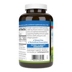 Carlson Vitamin C 1000 mg label close-up highlighting potency and quality