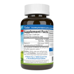 Carlson Vitamin D3 capsules close-up highlighting high potency for immune health