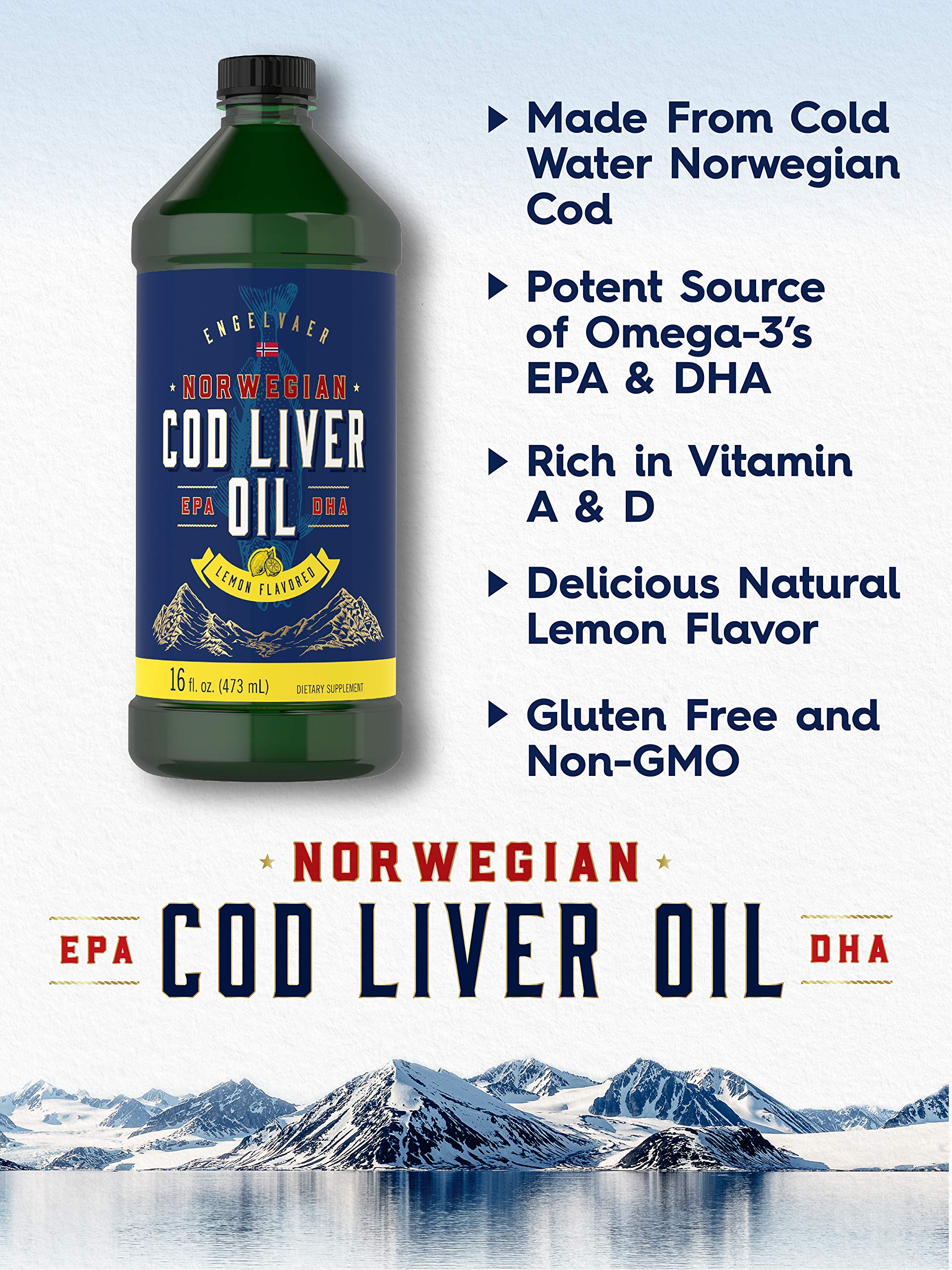 Three 16 oz Carlyle cod liver oil liquid bottles in a pack