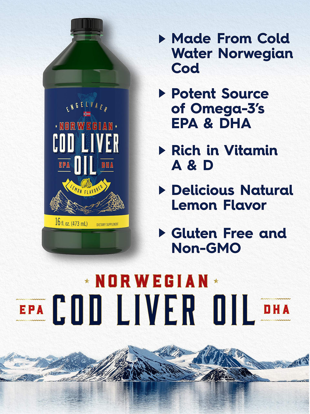 Three 16 oz Carlyle cod liver oil liquid bottles in a pack