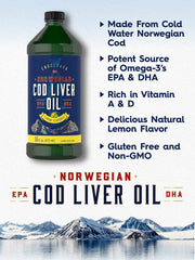 Three 16 oz Carlyle cod liver oil liquid bottles in a pack