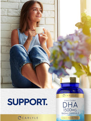 Carlyle DHA front label highlights key DHA and EPA per serving.