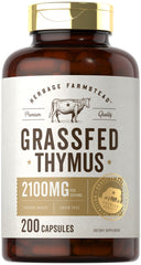 Carlyle Grass Fed Thymus bottle front showing pasture-raised supplement for daily use.