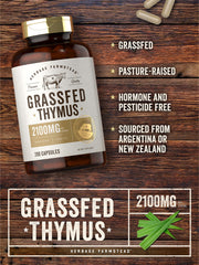 Carlyle Grass Fed Thymus bottle top view emphasizing packaging integrity.