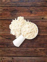 Carlyle grass-fed whey powder serving size table for tracking protein