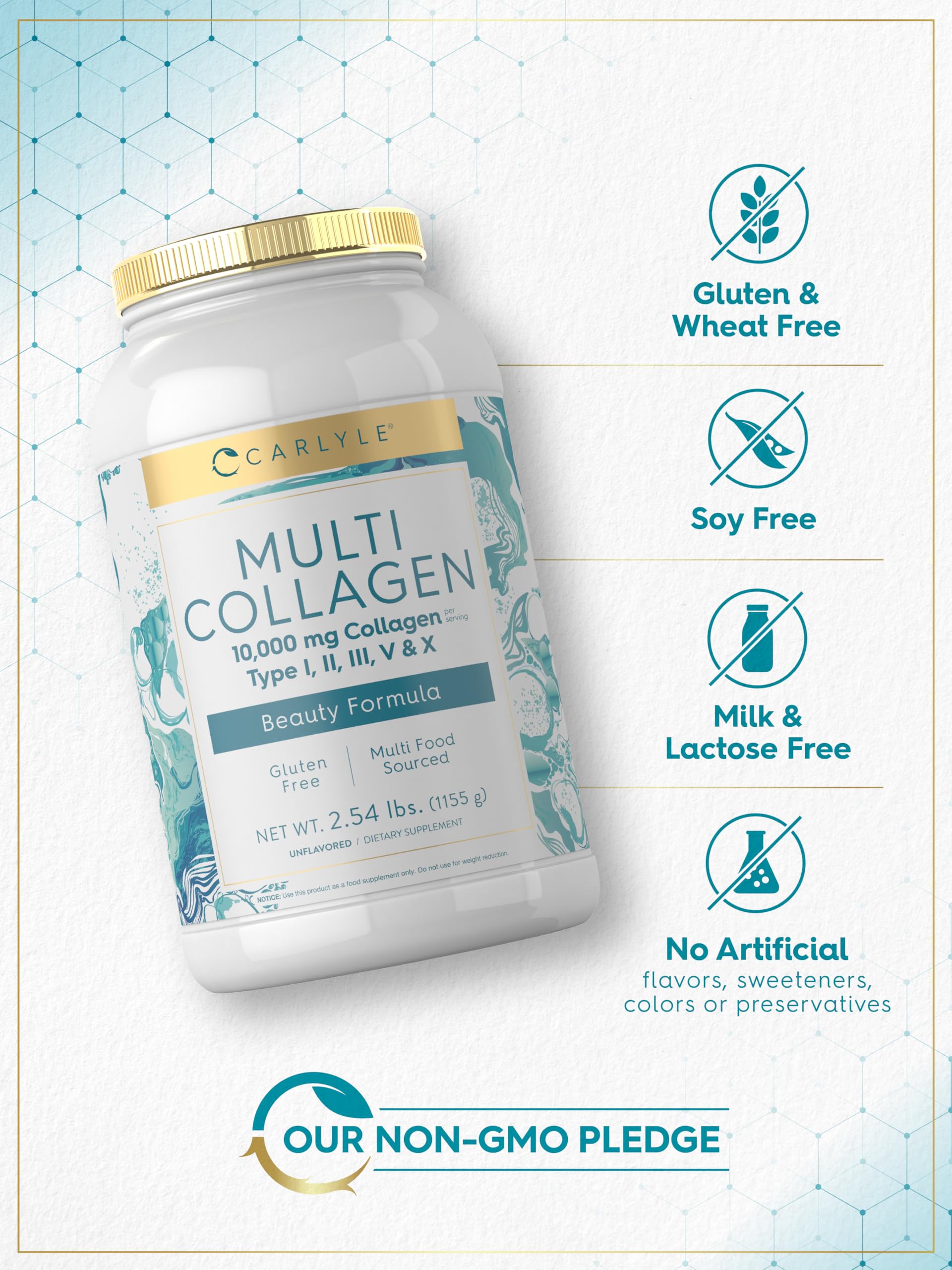 Carlyle bottle label close-up highlighting gluten-free claim.