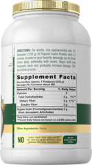 Carlyle Organic Inulin Powder bottle closeup highlighting vegan, gluten-free features