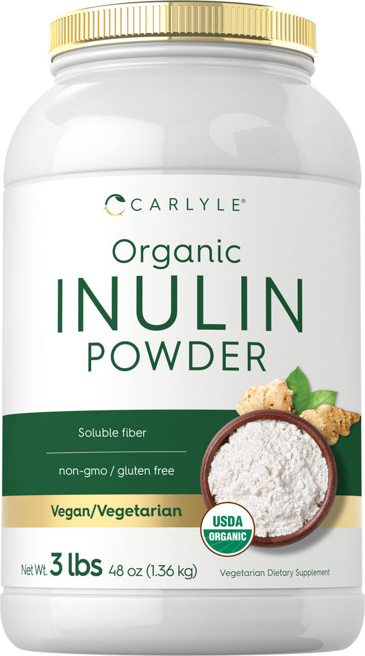 Carlyle Organic Inulin Powder jar with premium packaging and daily fiber support