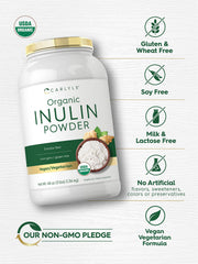 Carlyle Organic Inulin Powder shaker showing convenient drink integration