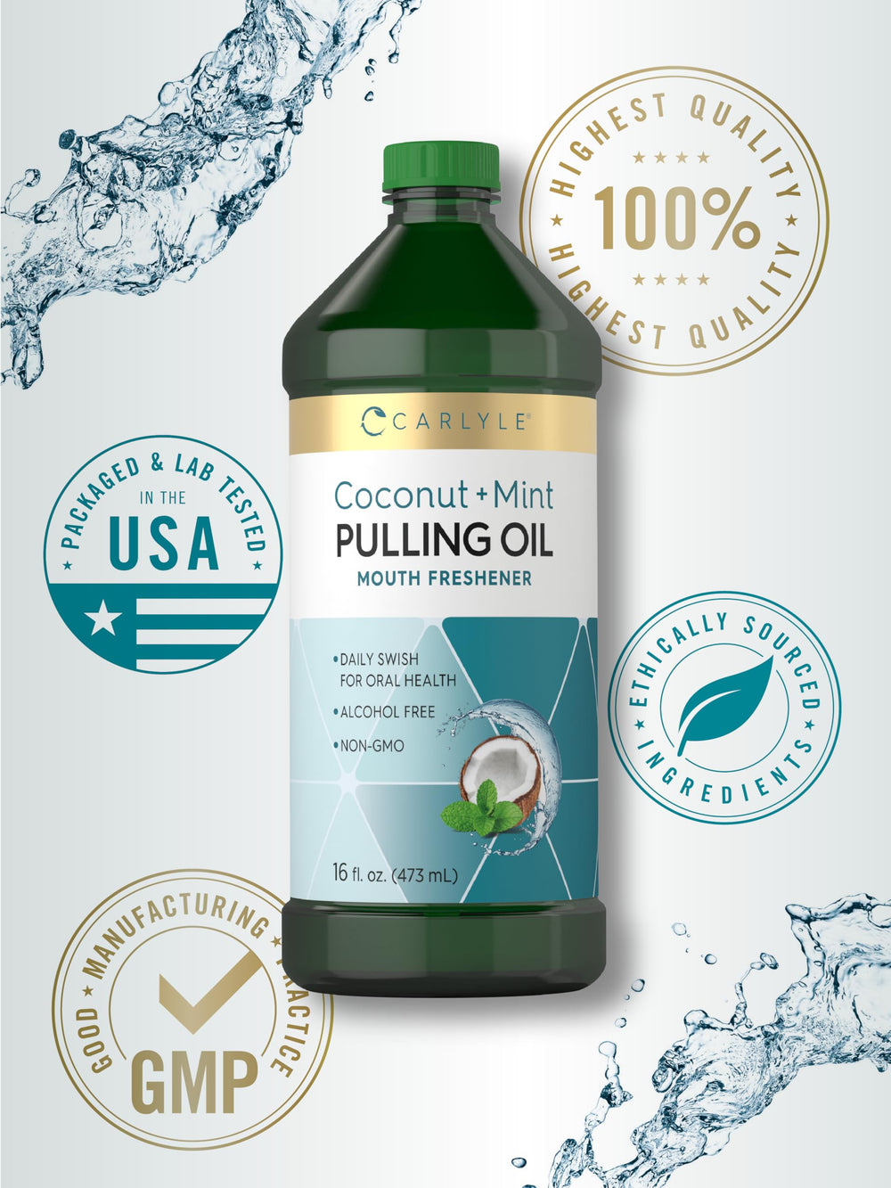 Carlyle pulling oil texture depicted during swish for minty feel
