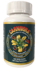 Carnivora Vegi-Caps bottle on a kitchen counter highlighting vegan immune support