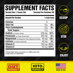 Carnivore Electrolytes powder dispensing close-up for easy mix and quick hydration.