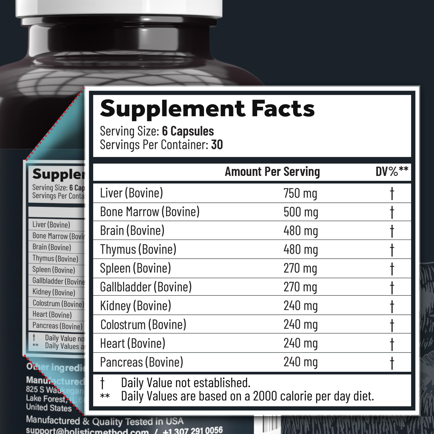 Carnivore Method Beef Organ Supplement Complex marrow capsule close-up, nutrient-dense for energy support.
