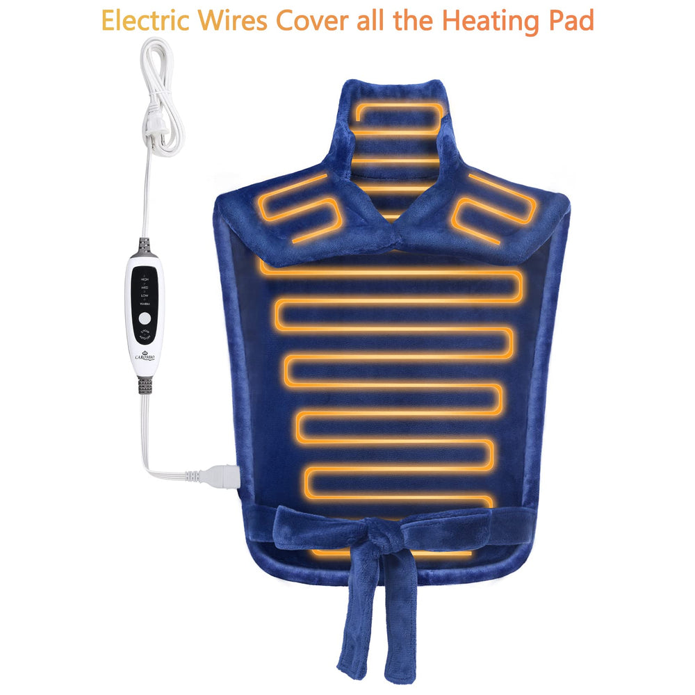 CAROMIO heating pad full-back coverage delivers broad warmth along the spine.