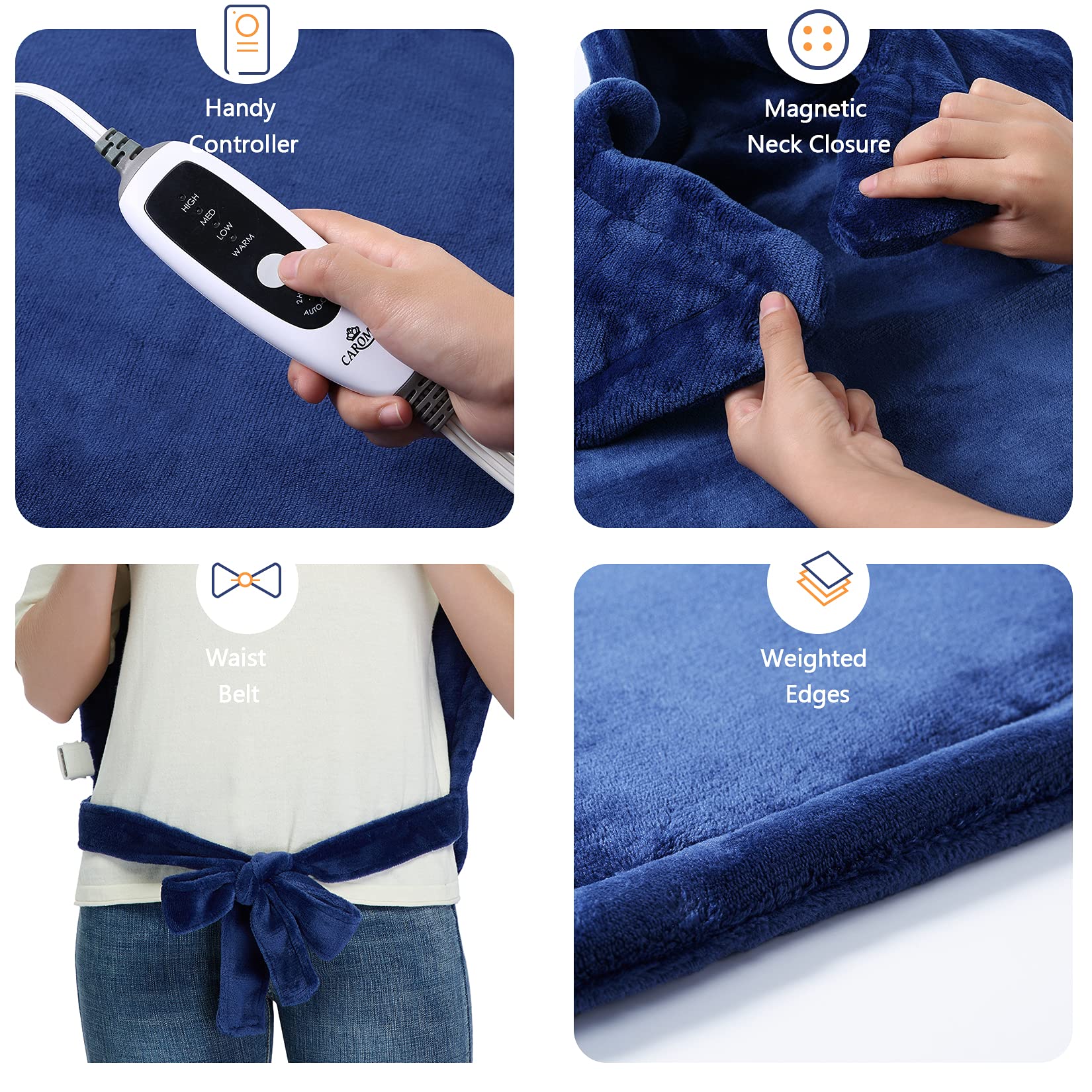 CAROMIO navy-blue cover adds a sleek, modern look.