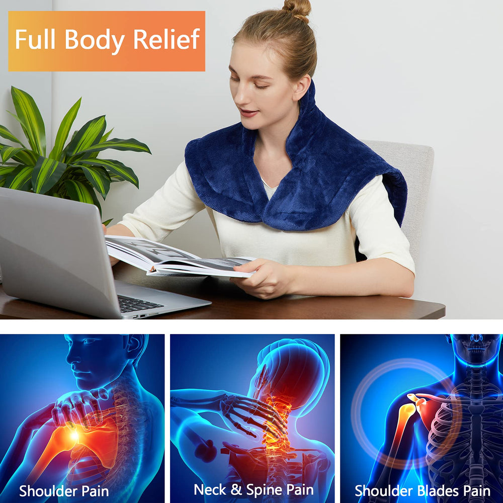 CAROMIO heating pad weighted edges keep it securely in place.