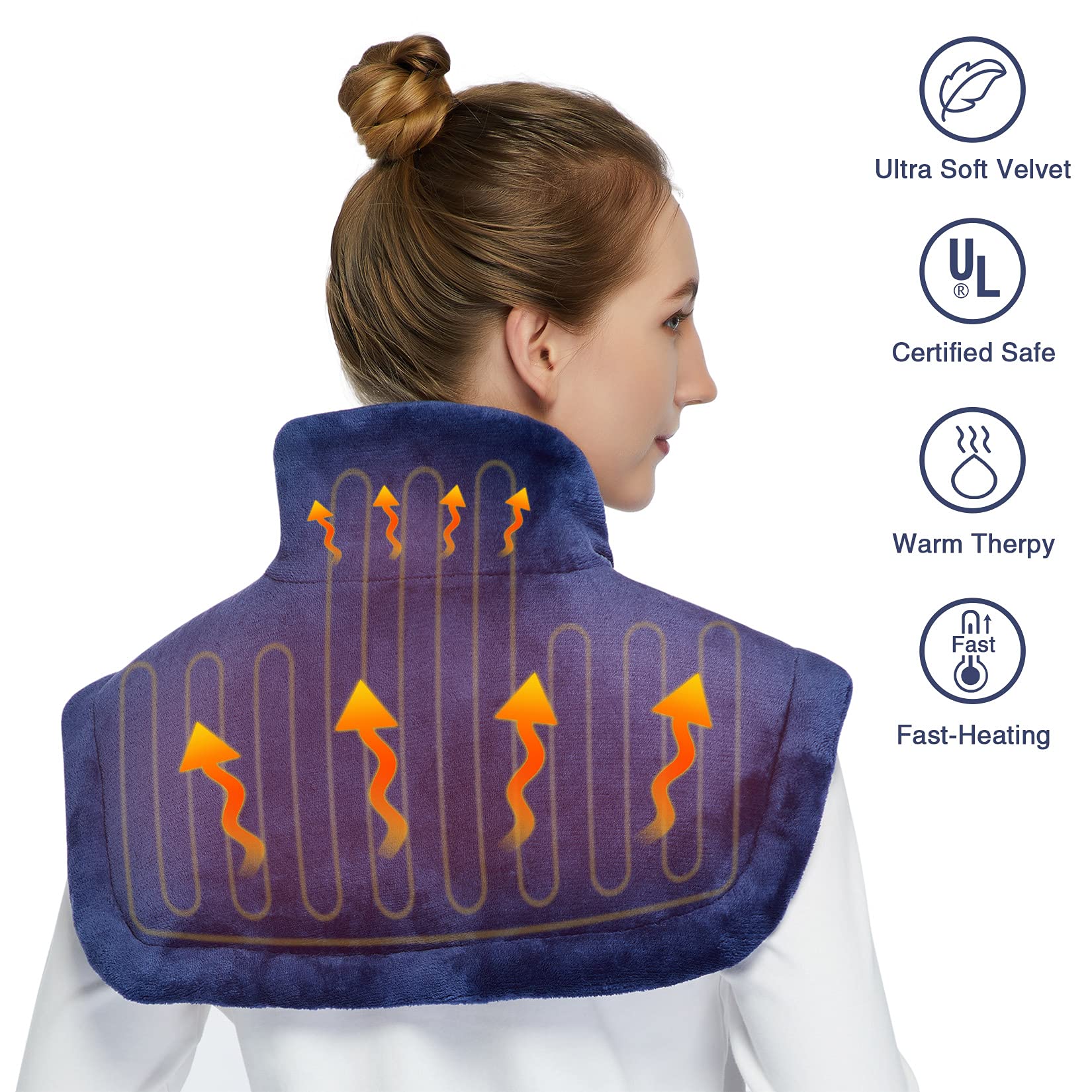 CAROMIO large 22x19 inch pad layout for broad shoulder coverage