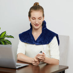 CAROMIO weighted heating pad for neck and shoulders closeup showing targeted warmth