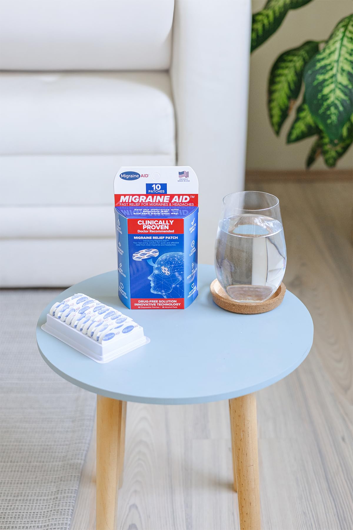 USA-made CarpalAid Migraine AID packaging highlights quality