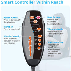 CARSHION chair-massage-pad fits securely with adjustable strap.