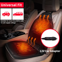 CARSHION heated seat cover: full back, hips, and thighs warmth distribution.