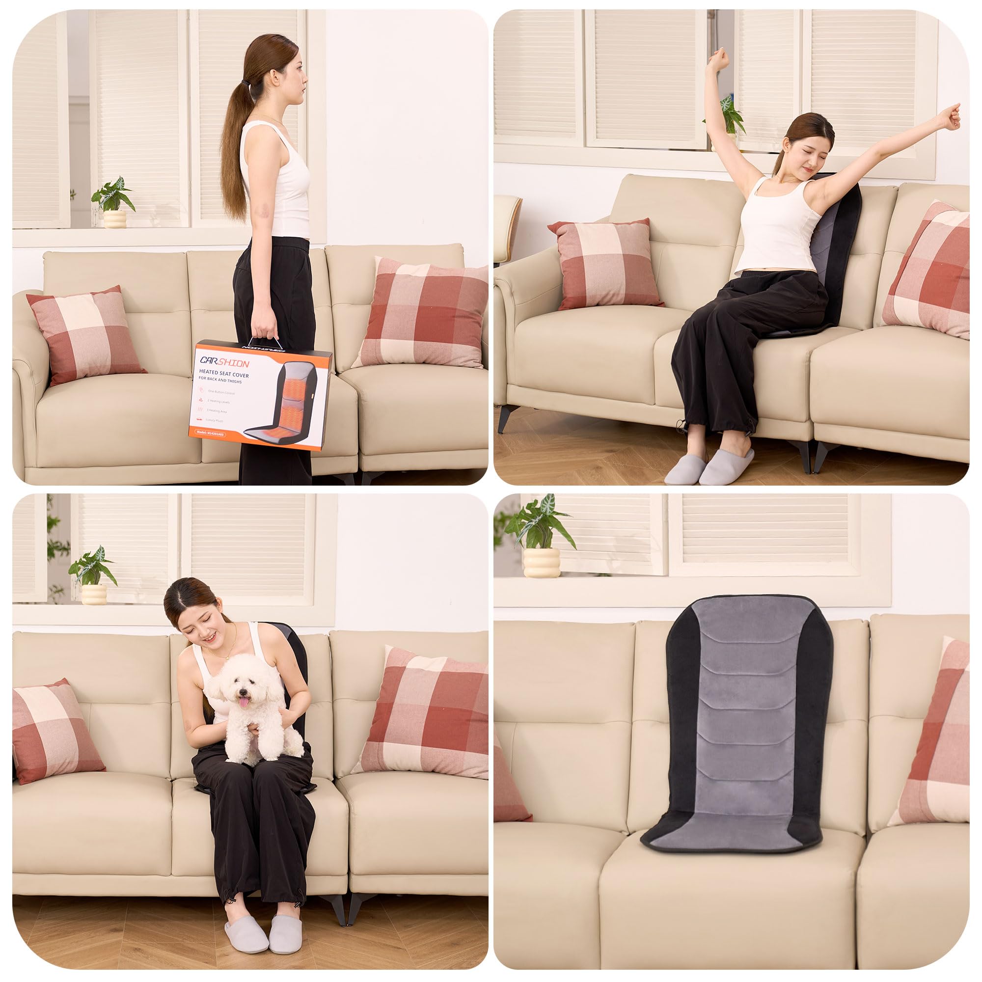 CARSHION heated seat cover premium design enhances any office chair.