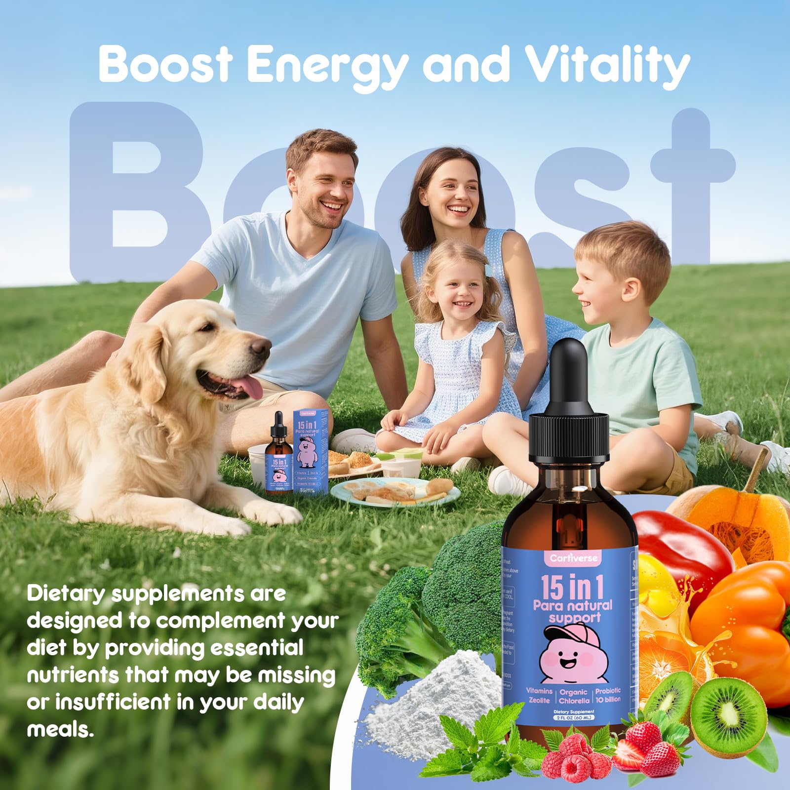 Cartiverse Premium Raw Materials image conveys purity and quality in every bottle.
