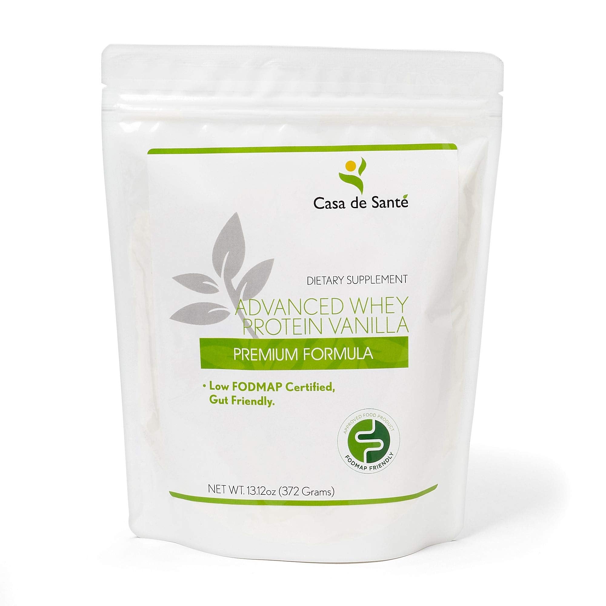 Casa de Sante Advanced Whey Vanilla bottle highlights GLP-1 friendly protein.