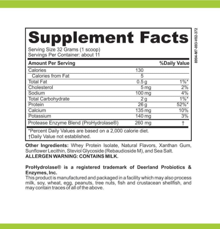 Casa de Sante scoop demonstrates ProHydrolase-enhanced whey isolate formula.