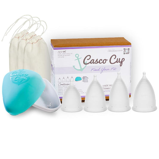 Casco Cup case packaging highlights the reusable design and neat storage.