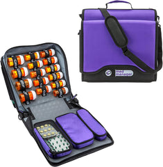CASE-IT MED MANAGER binder with 15 bottle loops for organized medications