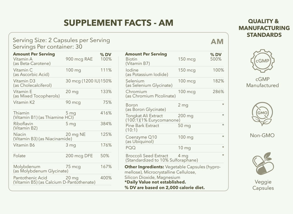 Casidor Dominus AM lifestyle shot suggests comprehensive daily energy and nutrient support.