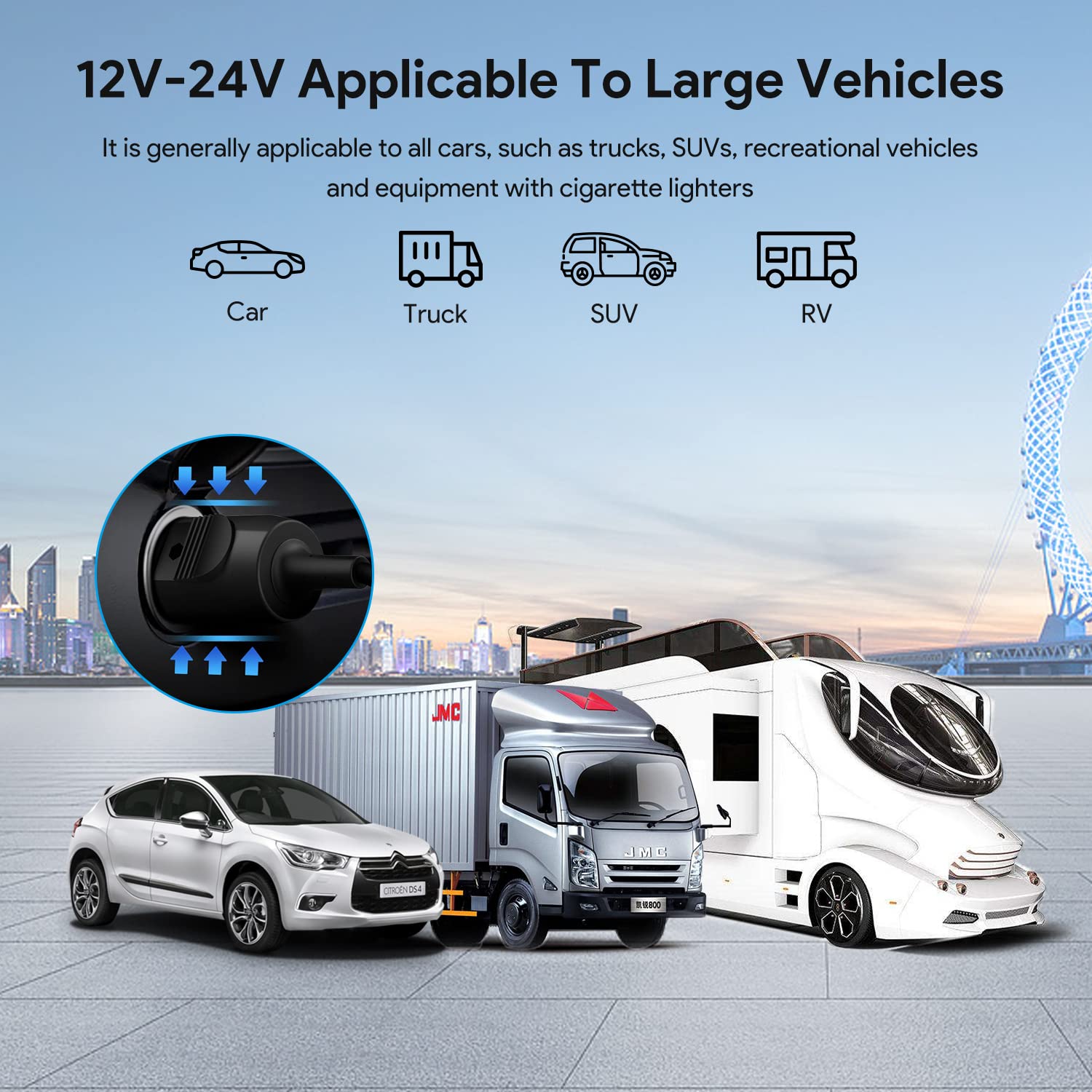 Casimy 80W CPAP/BiPAP power supply for in-vehicle use.