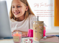 CASTATEO pink bow gift box interior displaying items for a relaxing self-care moment