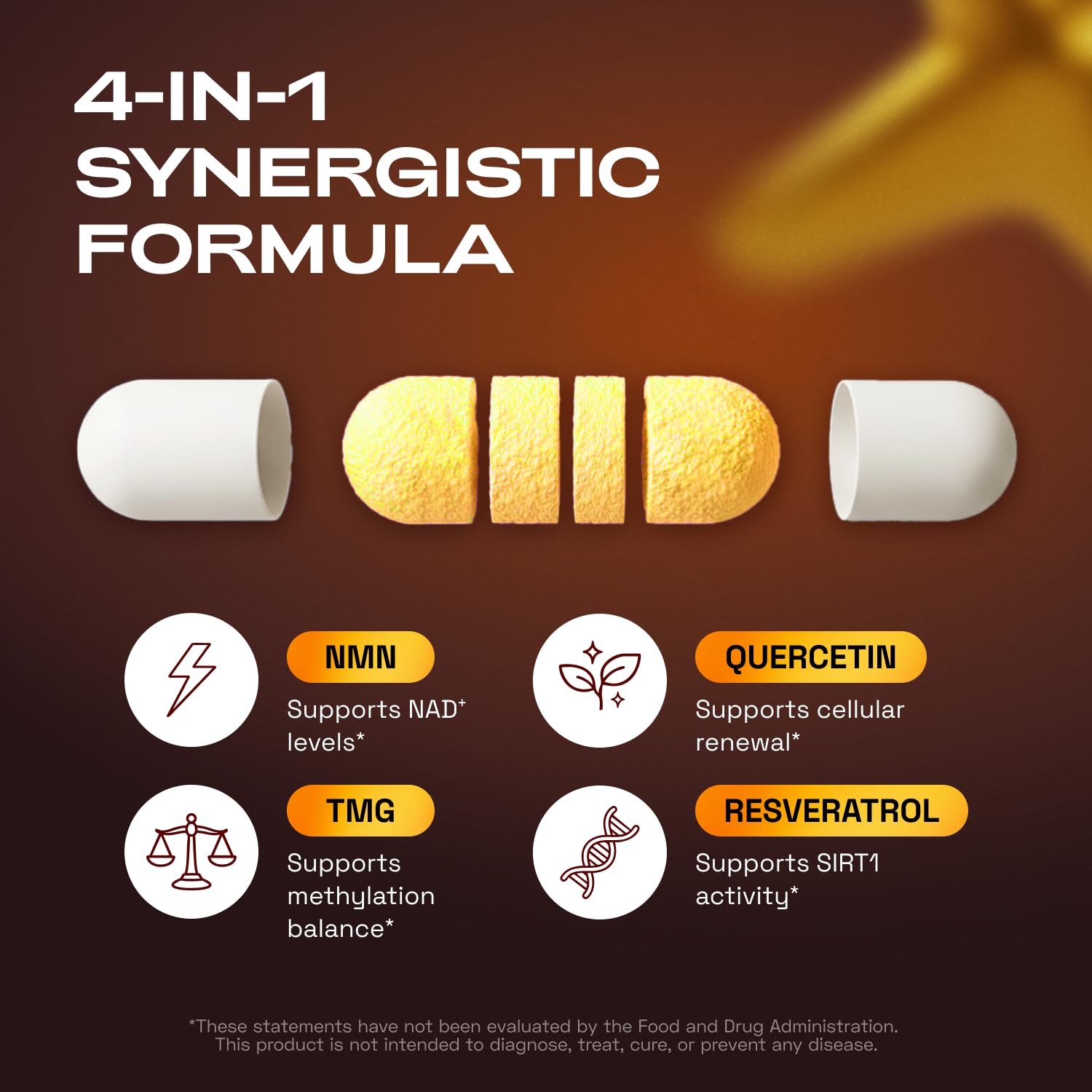Cata-Kor NMN supplement capsules daily serving demonstrates simple two-capsule routine