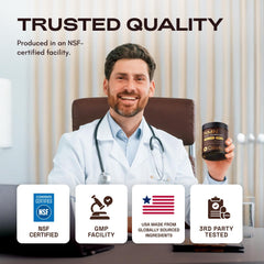 Cata-Kor NMN supplement bottle in USA-made context signaling quality control