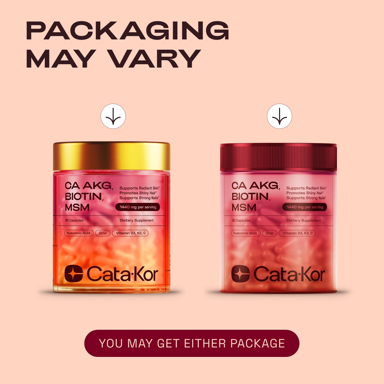 Cata-Kor 90-capsule bottle suggests a full 30-day supply.