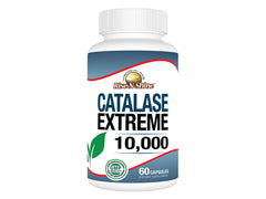 CATALASE EXTREME bottle label showing 10,000 catalase and hair-support nutrients.