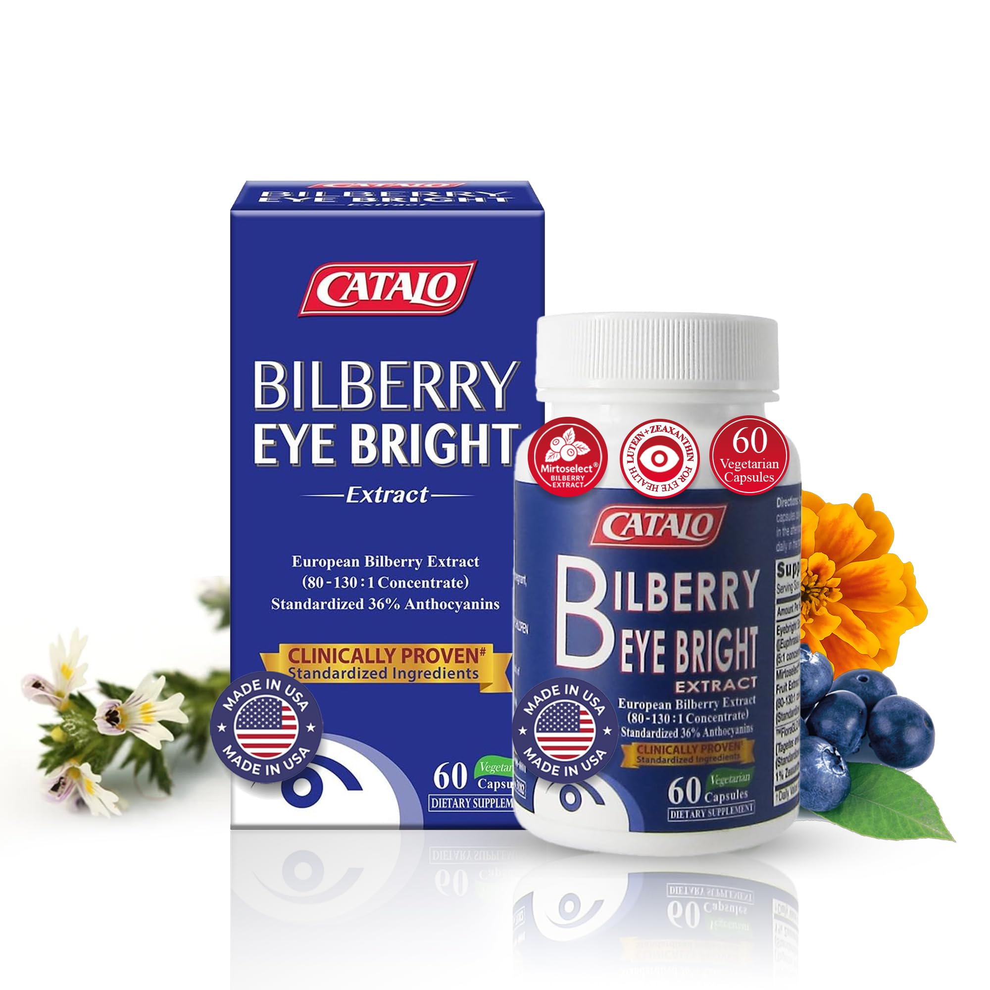 CATALO Bilberry Eyebright bottle for daily eye wellness.