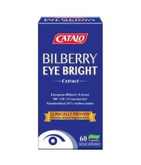 CATALO Bilberry Eyebright capsules for morning intake.
